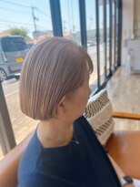 ヘアーブランドジン ティアラ(HAIR BRAND Jin Tiara)&nbsp;ミルクティーベージュ×個性派カット【松山美容室】