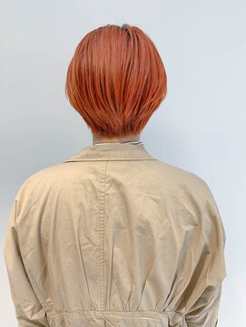 テトヘアー(teto hair) short（丸みショート、デザインカラー、オレンジ）