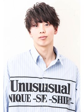 フジヤマ バーバー ショップ(FUJIYAMA BARBER SHOP) ソフトツーブロック フェザーマッシュくせ毛風パーマ m