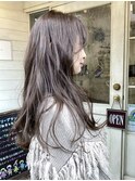 韓国ヘアヨシンモリ巻きグレージュ色持ちカラー梅ヶ丘美容室