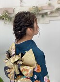 ご親族の結婚式にお振袖でルーズシニヨン