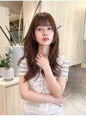 フェイスレイヤーぱっつん前髪無造作韓国レイヤー姫カット