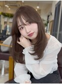 美髪レイヤーカット/顔まわりレイヤー/くびれミディアムレイヤー
