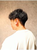 20代30代韓流☆ツイストパーマショートマッシュアッシュブラック