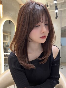 レーヴバイロンド 仙台(Reve by Lond) レイヤーカット暗めカラー髪質改善縮毛矯正ミディアムヘア仙台