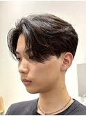 毛流れセンターパートニュアンスパーマカルマヘアメンズパーマ
