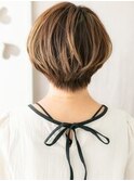 アップバングハイライトかきあげひし形ベリーショート20代30代X