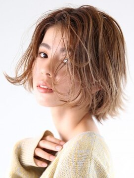 アース 盛岡南店(HAIR & MAKE EARTH) うるつや質感の大人アップバングボブ