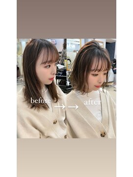 グランドライン(GRAND LINE) GRANDLINE千崎聖太 バッサリ外ハネ可愛いボブ 大人ミディアム