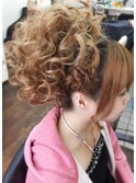 編み込み派手ヘアーセット