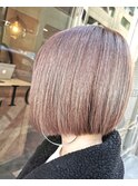 切りっぱなしボブ　ピンクグレージュ　[古野侑太]