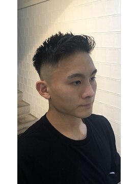 メリケンバーバーショップ フクオカ(MERICAN BARBERSHOP FUK) ネオウルフソフトツイストオリーブカラーバーバーカット40