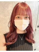 ガルボ ヘアー(garbo hair) #高知 #モテ髪 #ハイトーン #ブリーチ #ピンクカラー #20代