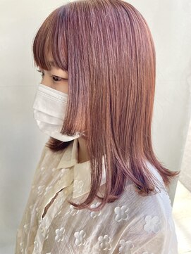 ヘアー アイス 御器所本店(HAIR ICI) 10代20代オレンジカラーワインレッド深め暖色系カラー
