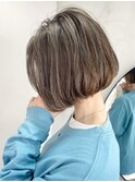ショートボブ/白髪ぼかし＆ツヤ髪/40代50代向け【Ruufus】