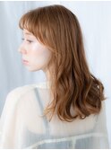 ミストバングオレンジベージュ先パーマi小山10代20代30代