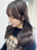 ラルムバイシー 新宿(LARME by Sea)&nbsp;★小顔前髪ワンカールレイヤーカット黒髪ネビージュ顔周り★新宿