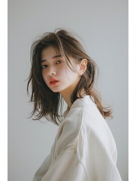 ラナ 新宿(lana) こなれミディアム/シースルーバング/顔まわり【lana hair 新宿】