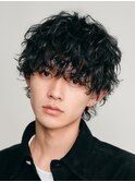 福岡天神ゆるめシャドウパーマメンズマッシュウルフカット緩め