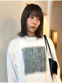 レイヤーカット オリーブベージュ 顔周りカット レイヤーボブ