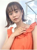 大人可愛い外ハネ☆【ショートボブ/ボブ/前髪パーマ/黒髮】