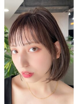 ヘアーズ ベリー 住道店(hairs BERRY) BERRYシアーカラー抜け感前髪アッシュボブショートベージュ