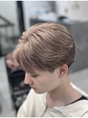ミルクティーグレージュマッシュメンズブリーチメンズハイトーン