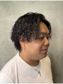 波巻きパーマ ツーブロック メンズ