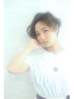 クレル(Creelu)&nbsp;アシメショートブルージュカラー似合わせカット☆ミルクティー