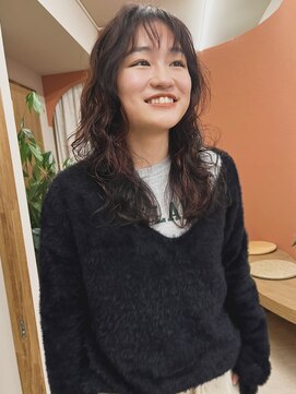 ウェルク(welc) イメチェンスタイルハッシュカット似合わせカットレッドブラウン