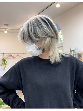 ウッドベル(wood belle) 裾カラー【ホワイトベージュ＋裾ブラック】