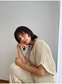 顔まわりレイヤー×外ハネ