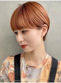 ショート 女子 オレンジカラー