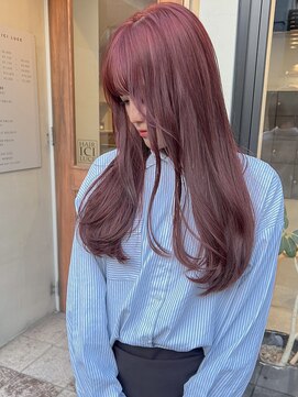 ヘアー アイス ルーチェ(HAIR ICI LUCE) ブリーチなしダブルカラーラベンダーピンク/落合