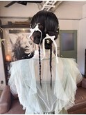 ツイン/ヘアセット/ヘアアレンジ/結婚式ヘア/タイトアレンジ