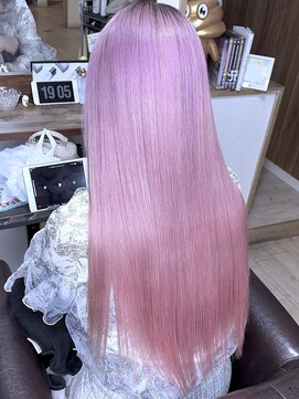 ブレイズヘアー(BLAZEhair) 【透明感のあるピンク】ホワイトカラー×脱染×ブリーチ2回