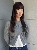 ヘアーアイストゥーレ(HAIR ICI TRE)&nbsp;姫カット　ロングレイヤー　マロンブラウン　ブリーチなしカラー
