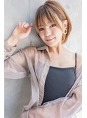 韓国風ミディ#マロンベージュAラインボブ