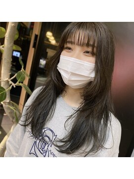リノショアーズ 日本大通り店(RINOSHORES) ハイライトワンカラー韓国風ラフウルフグレージュくすみカラー