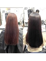 シンズ 銀座(sins)&nbsp;うねる癖とダメージでの広がりを酸性ストレート×暖色系ブラウン