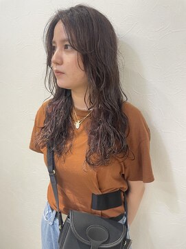 プフ 伏見(puf) ロングパーマ×ピンクベージュ【伏見/丸の内/栄/髪質改善】