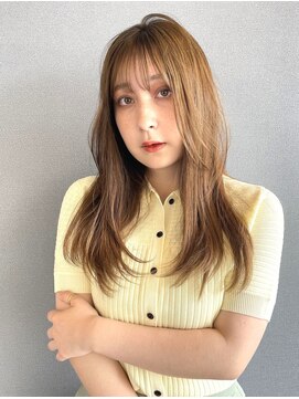 キティン 吉祥寺(kitin) 《kitin吉祥寺》透け感ベージュ ナチュラルレイヤーロング