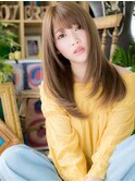 バレイヤージュオレンジブラウン小顔ロングc5北浦和20代30代40代