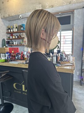 シールドヘアプロデュース(C’LD hair produce) 【C’LD 】切りっぱなしボブ/ハイトーンボブ/ブロンドヘア/ボブ