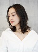 くびれミディ外ハネレイヤー大人美人ニュアンスパーマ