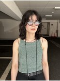 ミディアムのカーリーヘアー