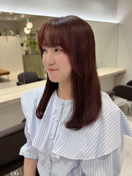 シュク 高円寺(SYUK) 加藤【高円寺】ピンクブラウン/顔周りカット/ストレートヘア