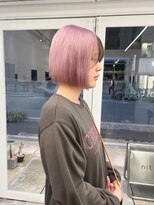ニトバイアンキシム(nit by ahnkism)&nbsp;ボブミルクティーベージュブリーチダブルカラー堀江