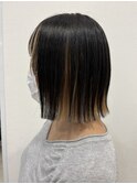 インナーカラー×ぱつっとボブ