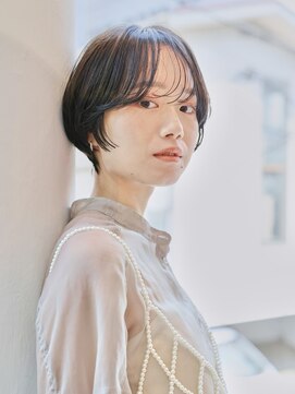 エムスラッシュ アヴェダ 自由が丘(M.SLASH AVEDA) 透けバング/くすみカラー/黒髪/丸み/マッシュショート/自由が丘